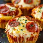 Deep Dish Pizza Cupcakes - Savory Mini Pizza Bites