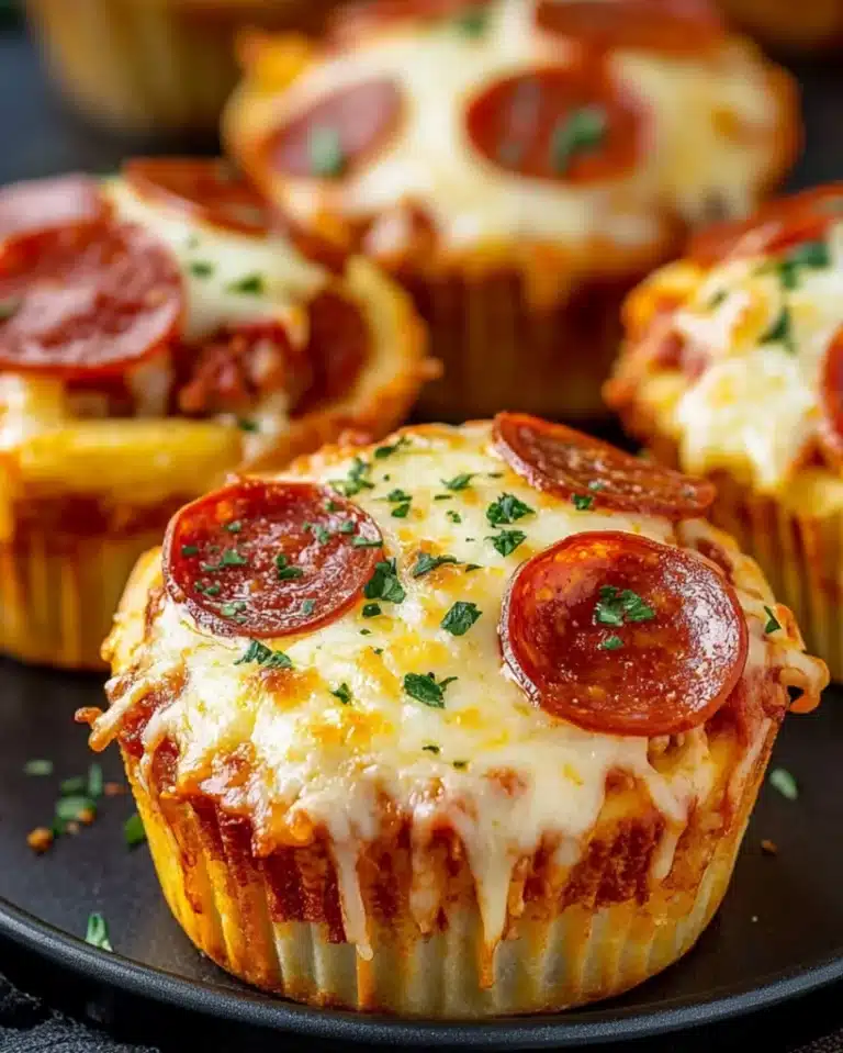 Deep Dish Pizza Cupcakes - Savory Mini Pizza Bites