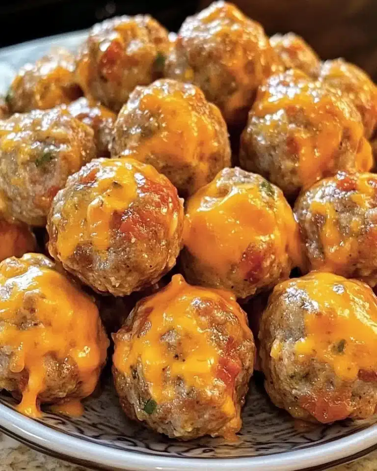 Rotel Cream Cheese Sausage Balls - Easy Party Recipe