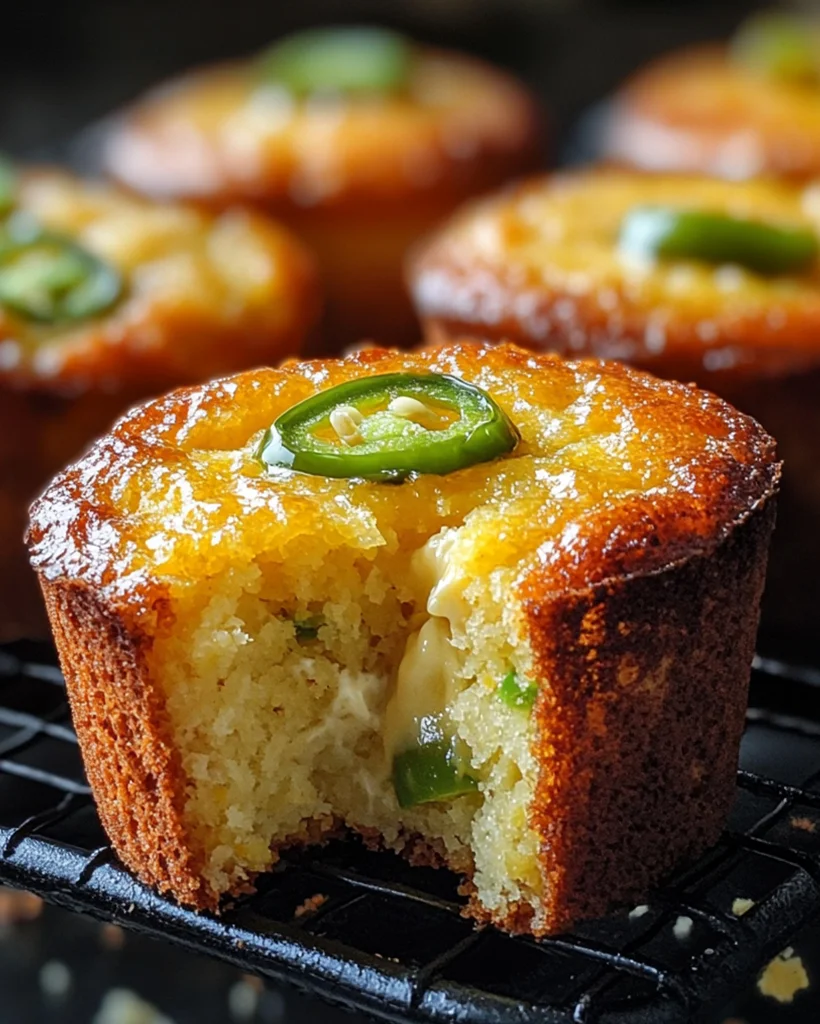 Cheesy Jalapeño Cornbread Muffins - Spicy & Savory Recipe