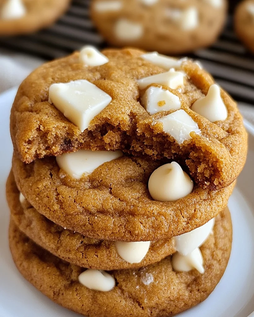 Pumpkin Spice Cookies with White Chocolate Chips