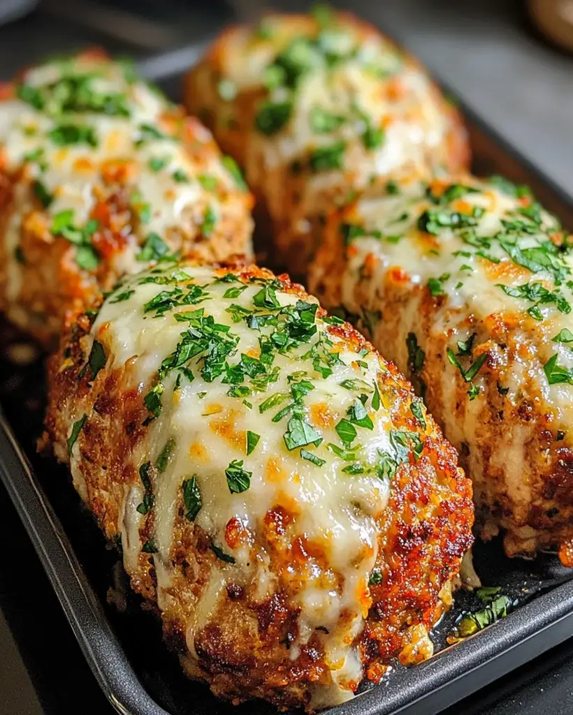 Garlic Parmesan Chicken Meatloaves - Easy Dinner Recipe