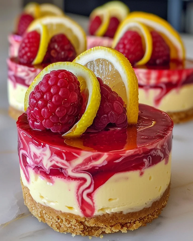 No-Bake Raspberry Lemon Swirl Cheesecake Recipe