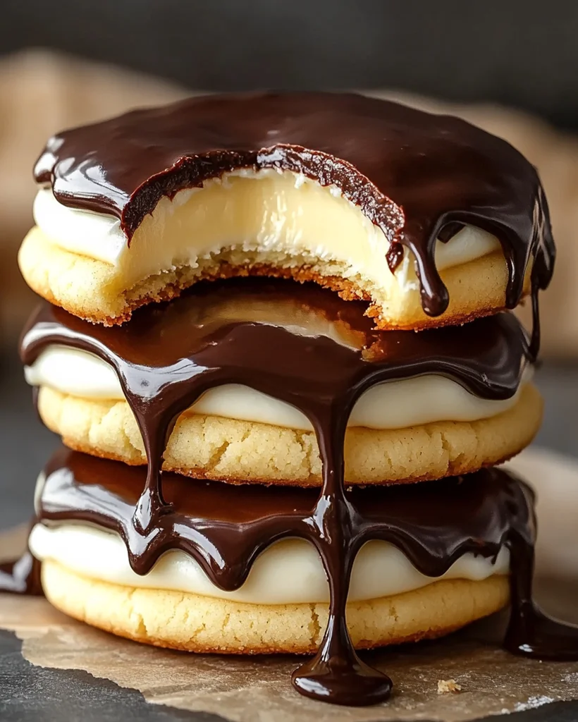 Boston Cream Pie Cookies - Decadent Chocolate Treat