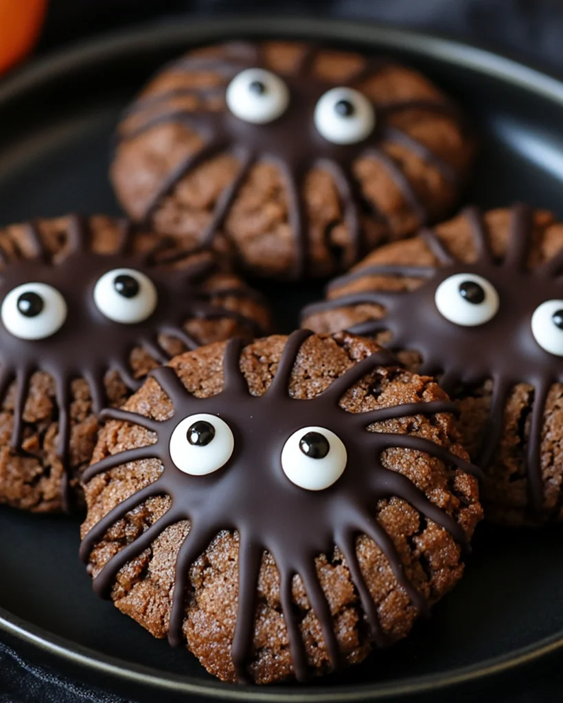 Chocolate Pumpkin Spider Cookies – Spooky Halloween Treats