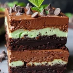 Chocolate Mint Fudge Brownies with Creamy Mint Layer