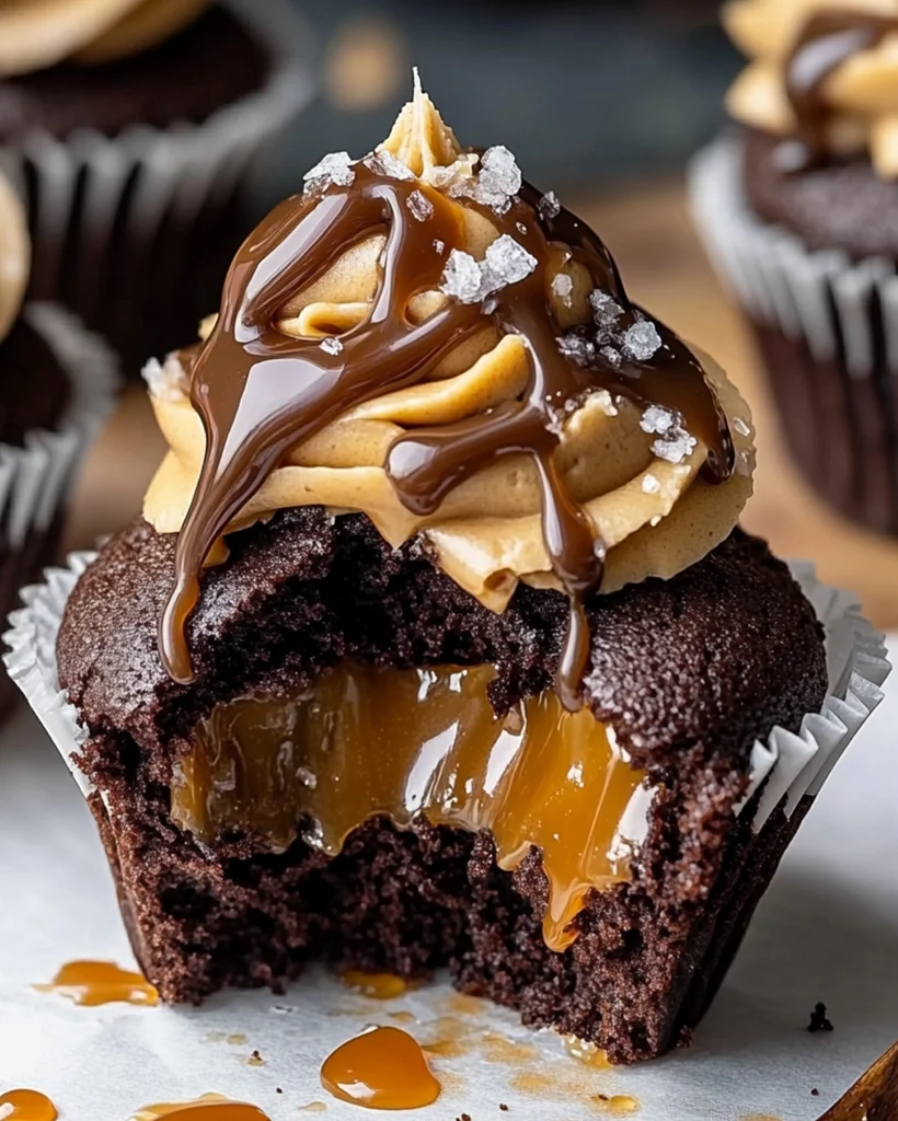 Salted Caramel Chocolate Cupcakes | Decadent Dessert Recipe