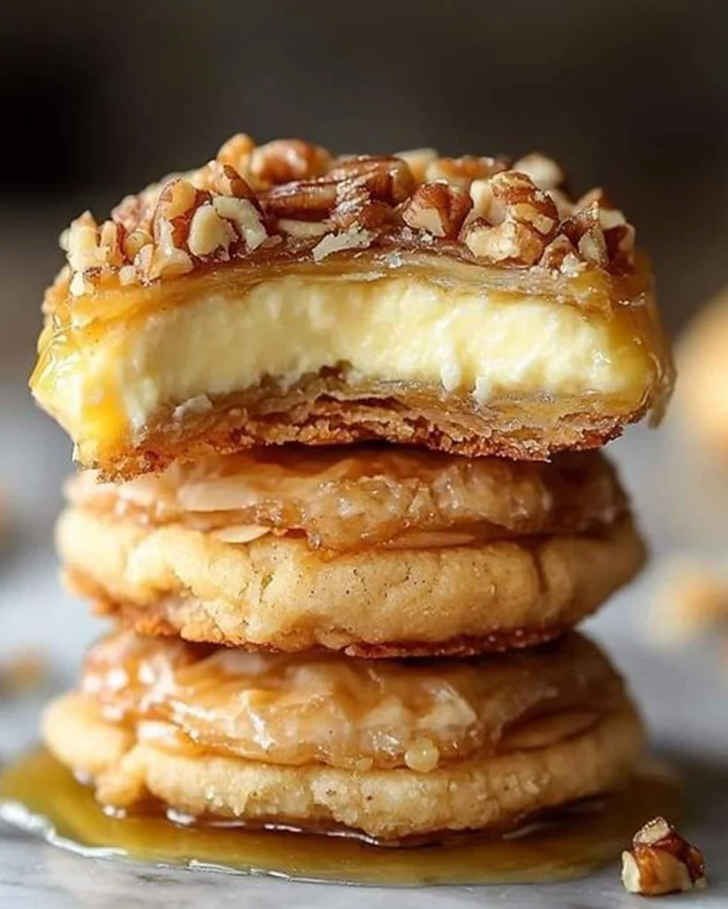 Irresistible Baklava Cheesecake Phyllo Cookies with Honey Drizzle