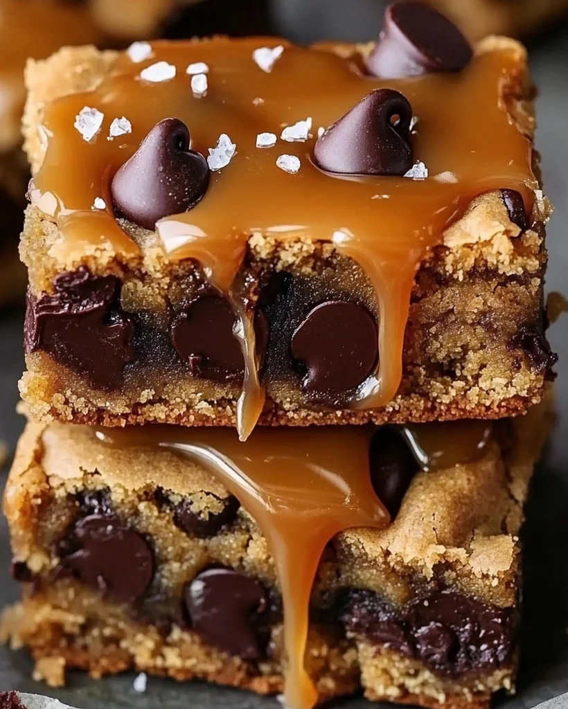 Salted Caramel Chocolate Chip Cookie Bars