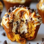 Pumpkin Chocolate Chip Muffins with Cream Cheese Filling