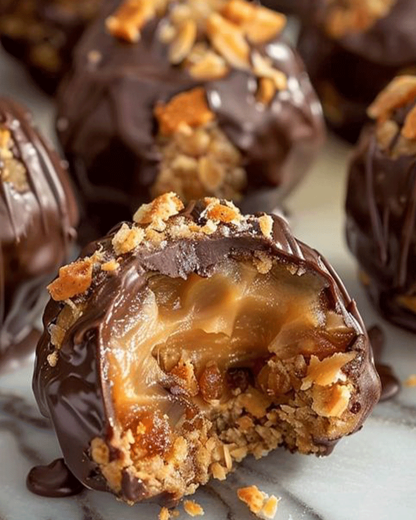 No Bake Caramel Crunch Butterfinger Truffles Recipe