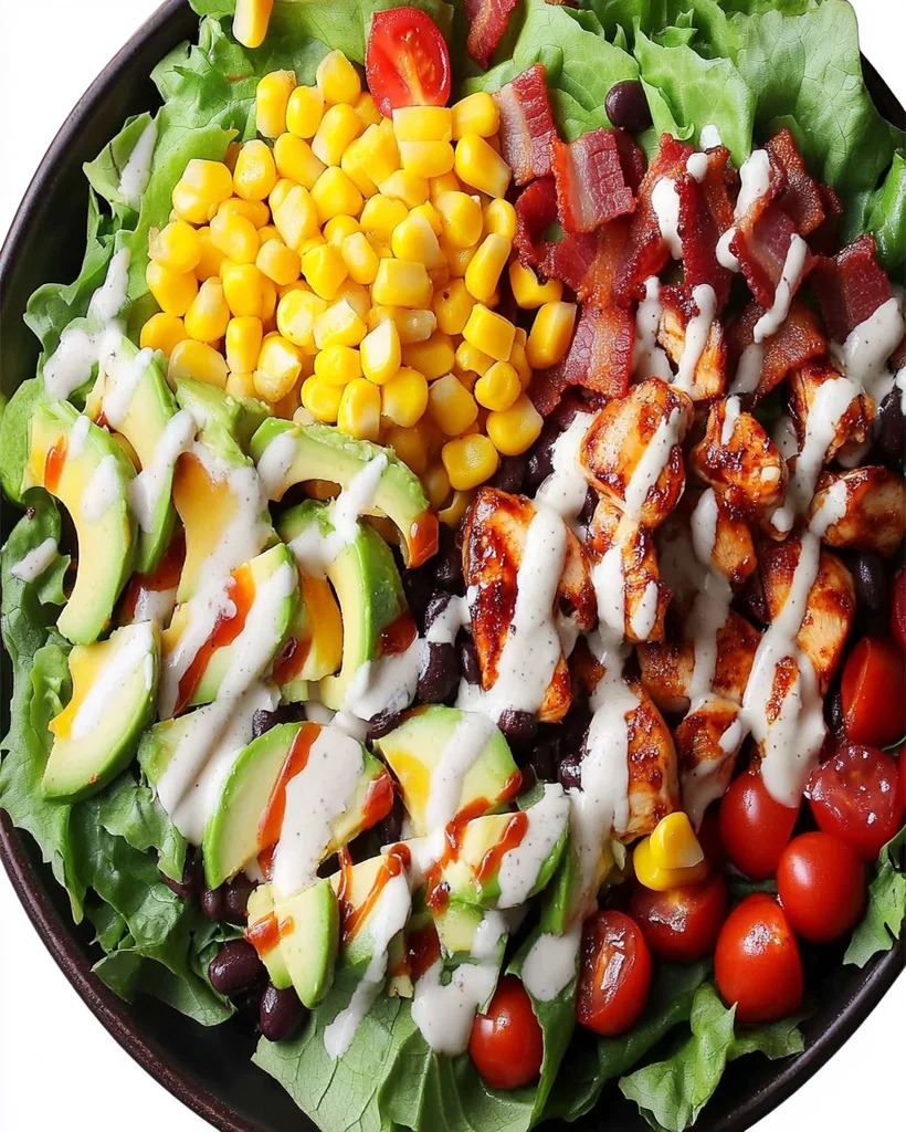 BBQ Ranch Cobb Salad Recipe | Easy, Flavorful, & Hearty Salad