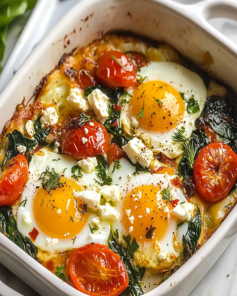 Baked Feta Eggs Recipe | Easy Mediterranean Breakfast