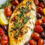 Baked Fish with Cherry Tomatoes and Olives – Easy Recipe