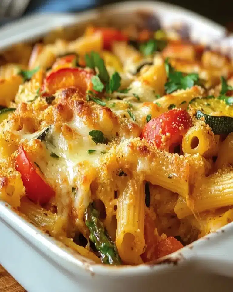 Baked Mostaccioli with Spring Vegetables - Easy Recipe