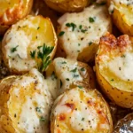 Baked Potatoes in Foil Packets with Parmesan Ranch Sauce