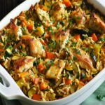 Baked Rice with Vegetables and Chicken – Easy One-Pot Meal