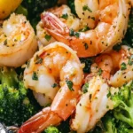 Baked Shrimp and Broccoli Foil Packs with Garlic Lemon Butter