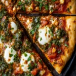 Brazilian Pizza Recipe with Roasted Red Pepper Chimichurri