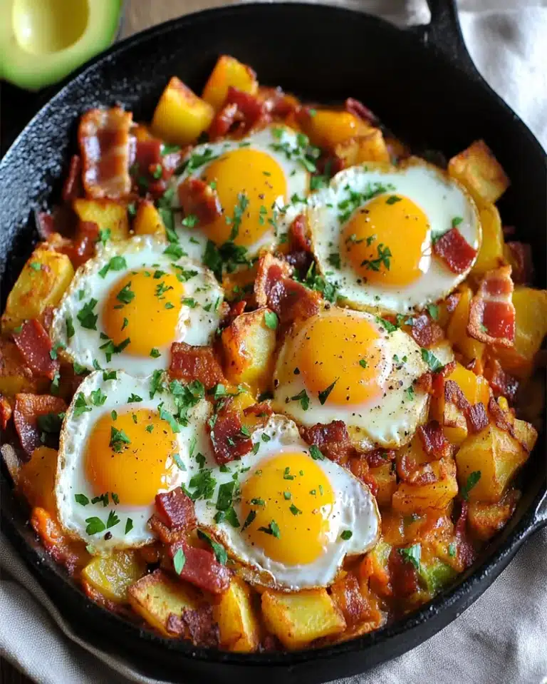 Breakfast Skillet with Roasted Potatoes and Eggs - Easy Recipe