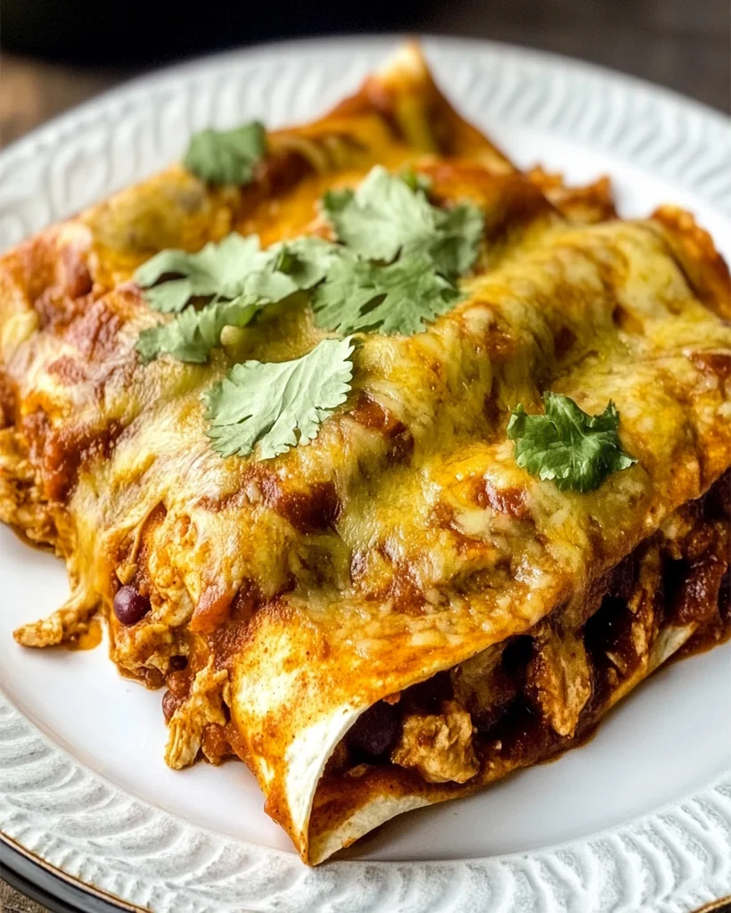 Chicken Enchiladas with Refried Beans and Homemade Sauce