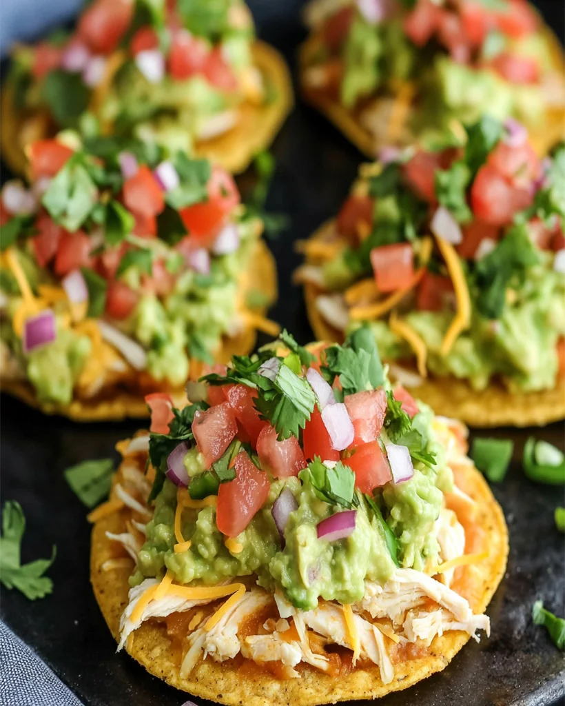 Chicken Guacamole and Bean Tostadas | Easy Mexican Recipe