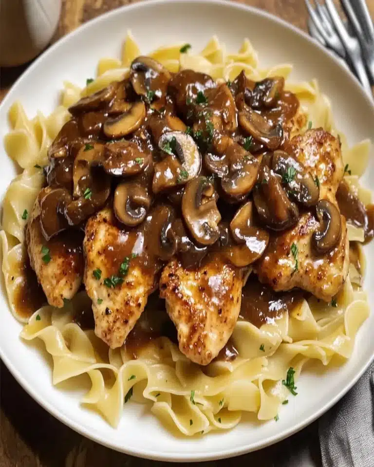 Chicken Marsala Recipe with Buttered Noodles - Delicious!