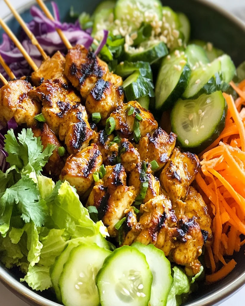 Chicken Satay Recipe – Easy Spring Roll Bowls Delight