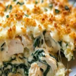 Chicken and Spinach Casserole with Cream Cheese - Easy Recipe