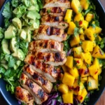 Cilantro Lime Chicken Salad with Mango Avocado Salsa Recipe