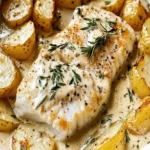 Cod & Potatoes in Rosemary Cream Sauce - Easy Recipe