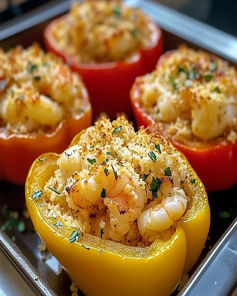 Crab and Shrimp Stuffed Bell Peppers Recipe - Easy & Delicious