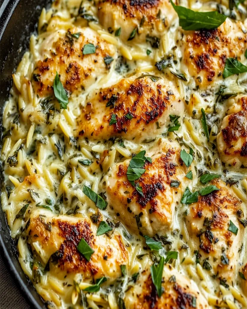 Creamy Ricotta Chicken and Orzo Skillet – Easy Recipe