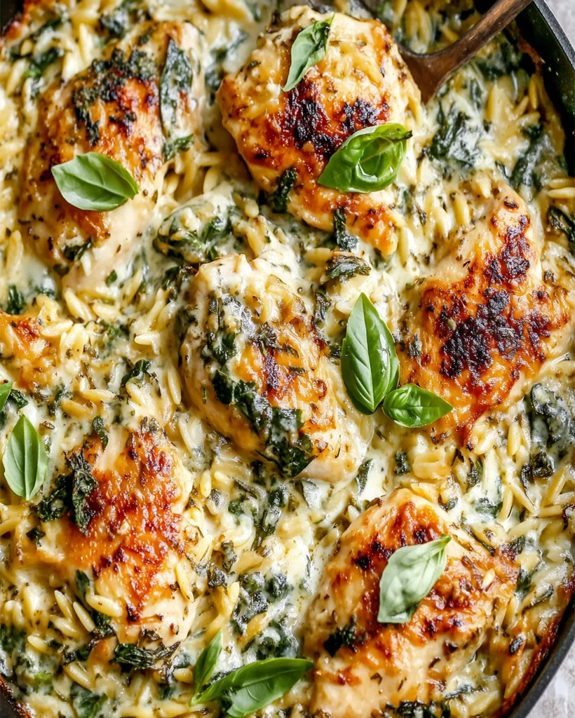 Creamy Ricotta Chicken and Orzo Skillet - Easy Recipe