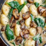 Creamy Spinach and Mushroom Gnocchi Recipe - One-Pan