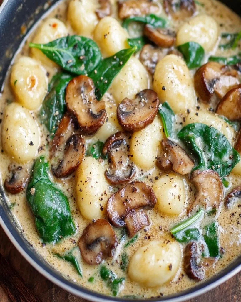 Creamy Spinach and Mushroom Gnocchi Recipe - One-Pan