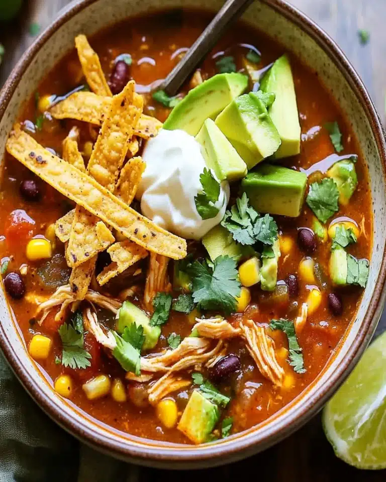 Crockpot Spicy Chicken Tortilla Soup - Easy, Flavorful Recipe