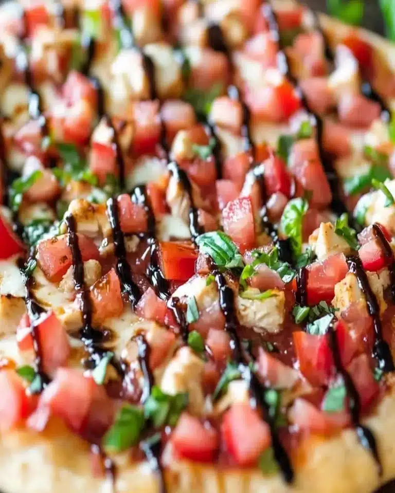Easy Bruschetta Chicken Pizza Recipe – Quick & Delicious Meal