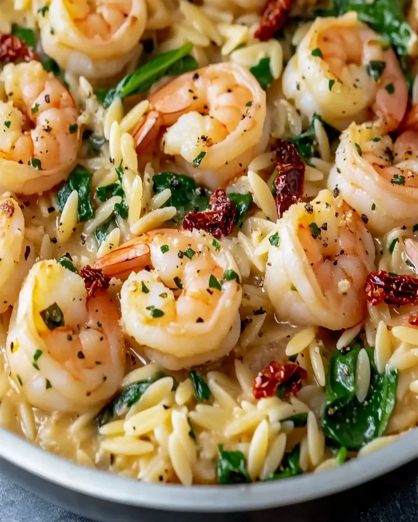 Garlic Orzo Tuscan Shrimp Recipe – Creamy & Flavorful Dish