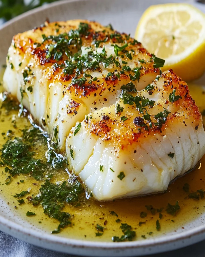 Golden Seared Cod Recipe with Herb Butter Sauce | Easy Meal