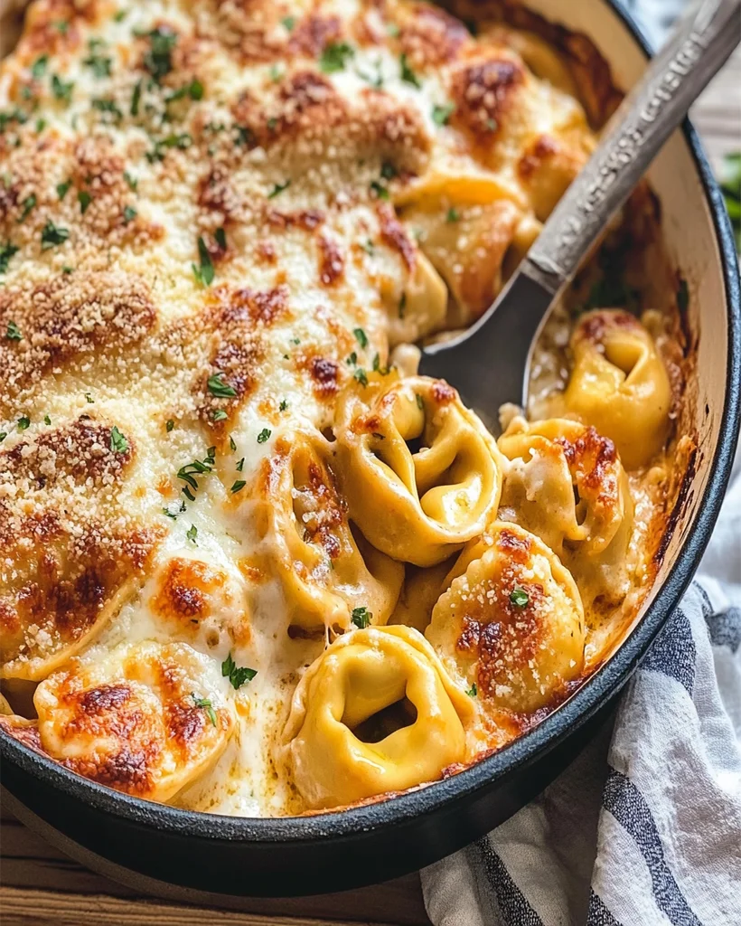 Gratin de Tortellini with Parmesan and Mozzarella Recipe