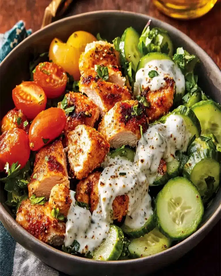 Greek Chicken Bowls with Creamy Tahini Feta Sauce Recipe