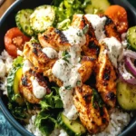 Greek Chicken Bowls with Creamy Tahini Feta Sauce Recipe