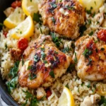 Greek Chicken and Lemon Rice - Easy 30-Minute One-Pot Meal