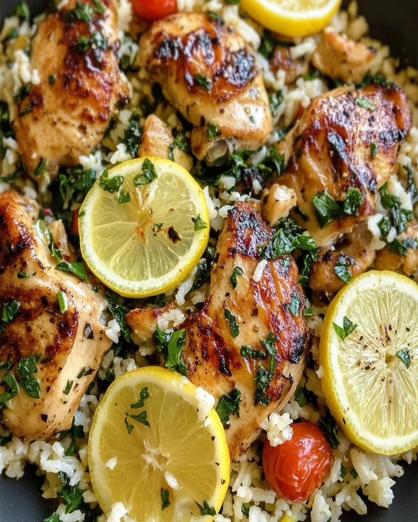 Greek Chicken and Lemon Rice - Easy 30-Minute One-Pot Meal