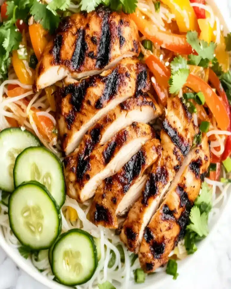 Grilled Chicken and Vermicelli Noodle Salad - Fresh & Healthy