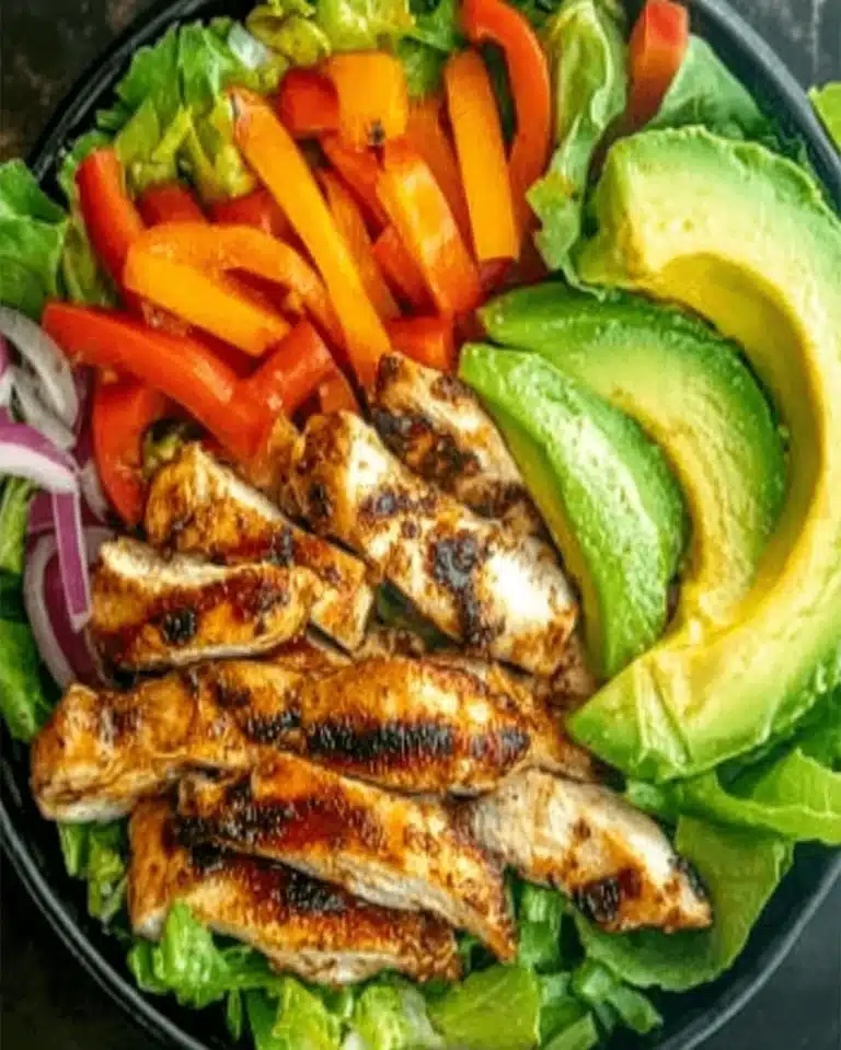 Grilled Chili Lime Chicken Fajita Salad | Zesty & Delicious