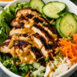 Grilled Thai Chicken Bowls with Peanut Sauce - Easy Recipe