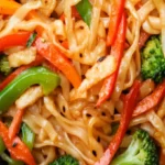 Loaded Rice Noodle Stir Fry with Crispy Garlic | Gluten-Free