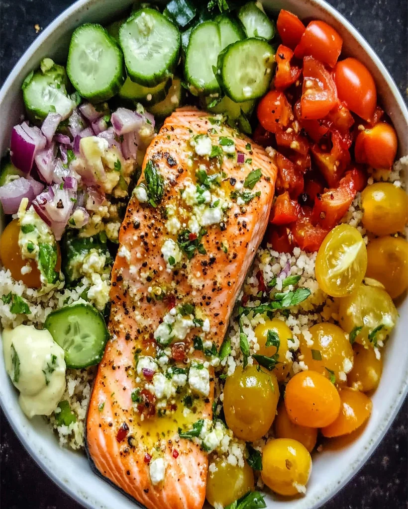 Mediterranean Bowl with Salmon | Healthy & Flavorful Recipe